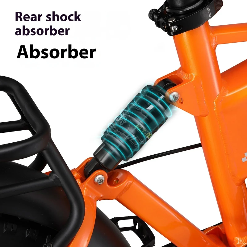 20-Zoll-All-Terrain-E-Bike, versteckte hydraulische Bremse, fetter Reifen, 7-Gang-Aluminium-Klapp-Elektrofahrrad für das Pendeln in der Stadt