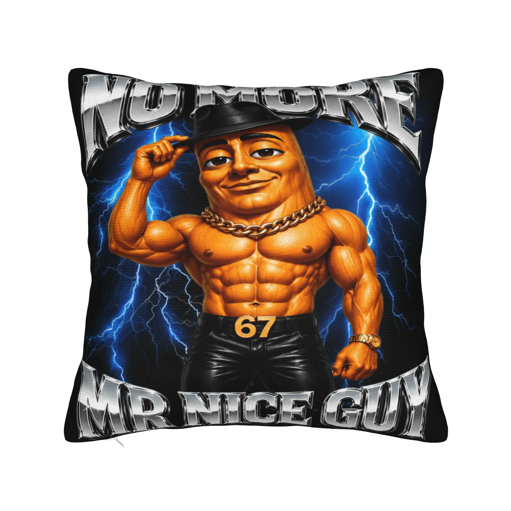 No More Mr Nice Guy Tung Tung Tung Sahur Pillow Case  Soft Pillow Cover Morden Pillowcases For Sofa Couch Bed Living Room