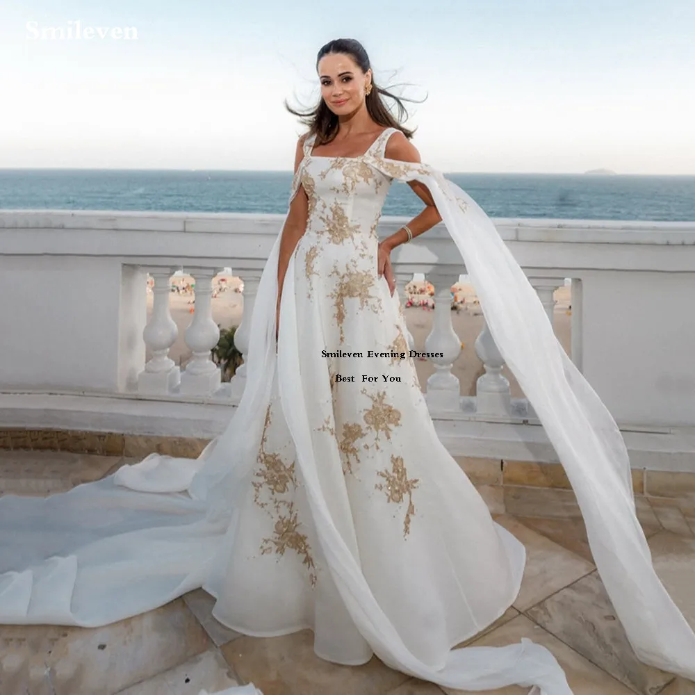 

Smileven Gold Lace Wedding Dresses Ball Gowns Shiny Appliques Bridal Gowns Puff Tulle vestidos de novia 2026 Customized