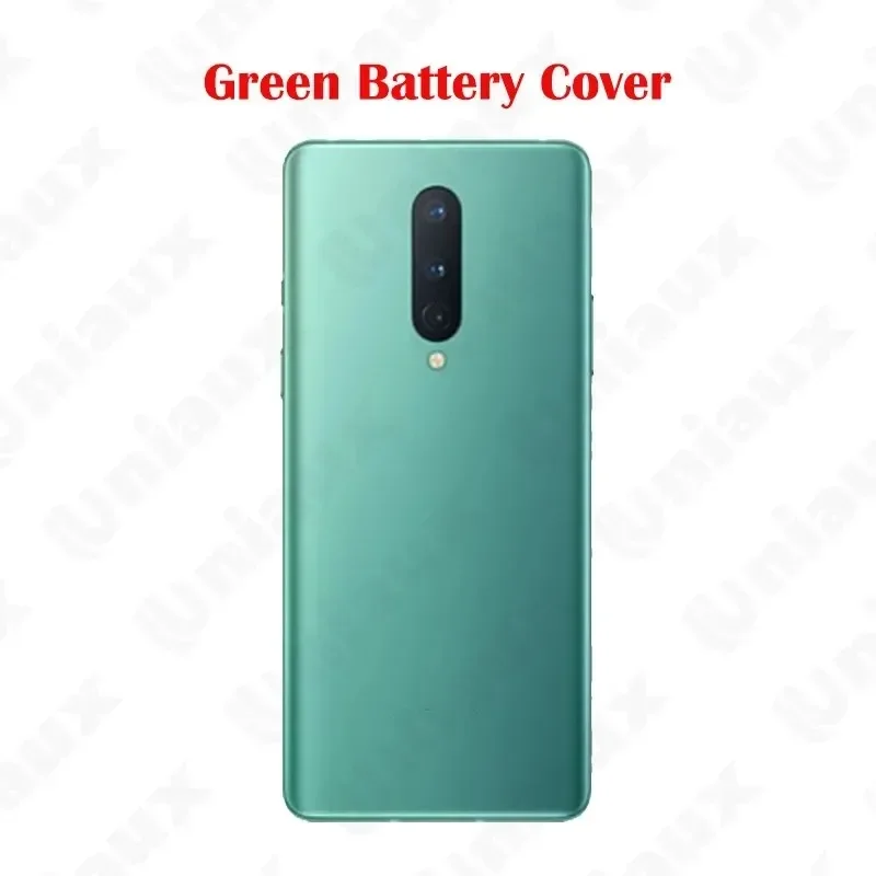 Original Glass New Back Glass For OnePlus 8 Battery Cover Hard Back Door Rear Housing 1+8 Battery Back Cover Camera Lens Circle