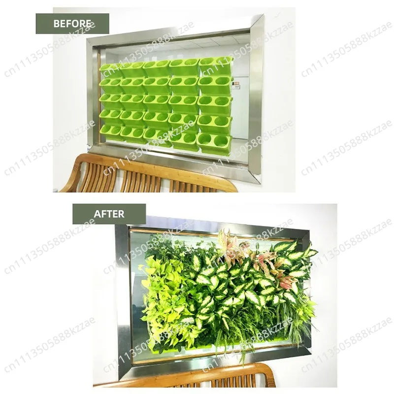 4PCS Flower Pots Wall Hanging Planters Stackable Planter Garden Plastic Pots Vertical Succulents Plant Home Balcony Decoration