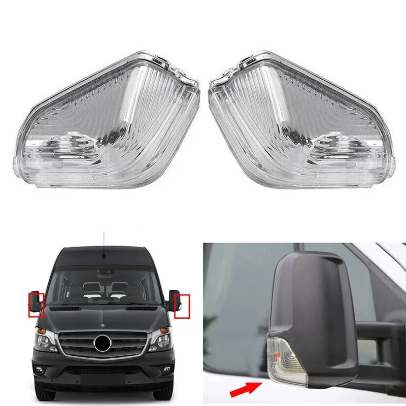 عدسة مؤشر مرآة جناح الباب الأيسر الأيمن أ 0018228920   أ 0018229020   لمرسيدس سبرينتر W906 2006-2017 صالح فولكس فاجن كرافتر 2006-2017