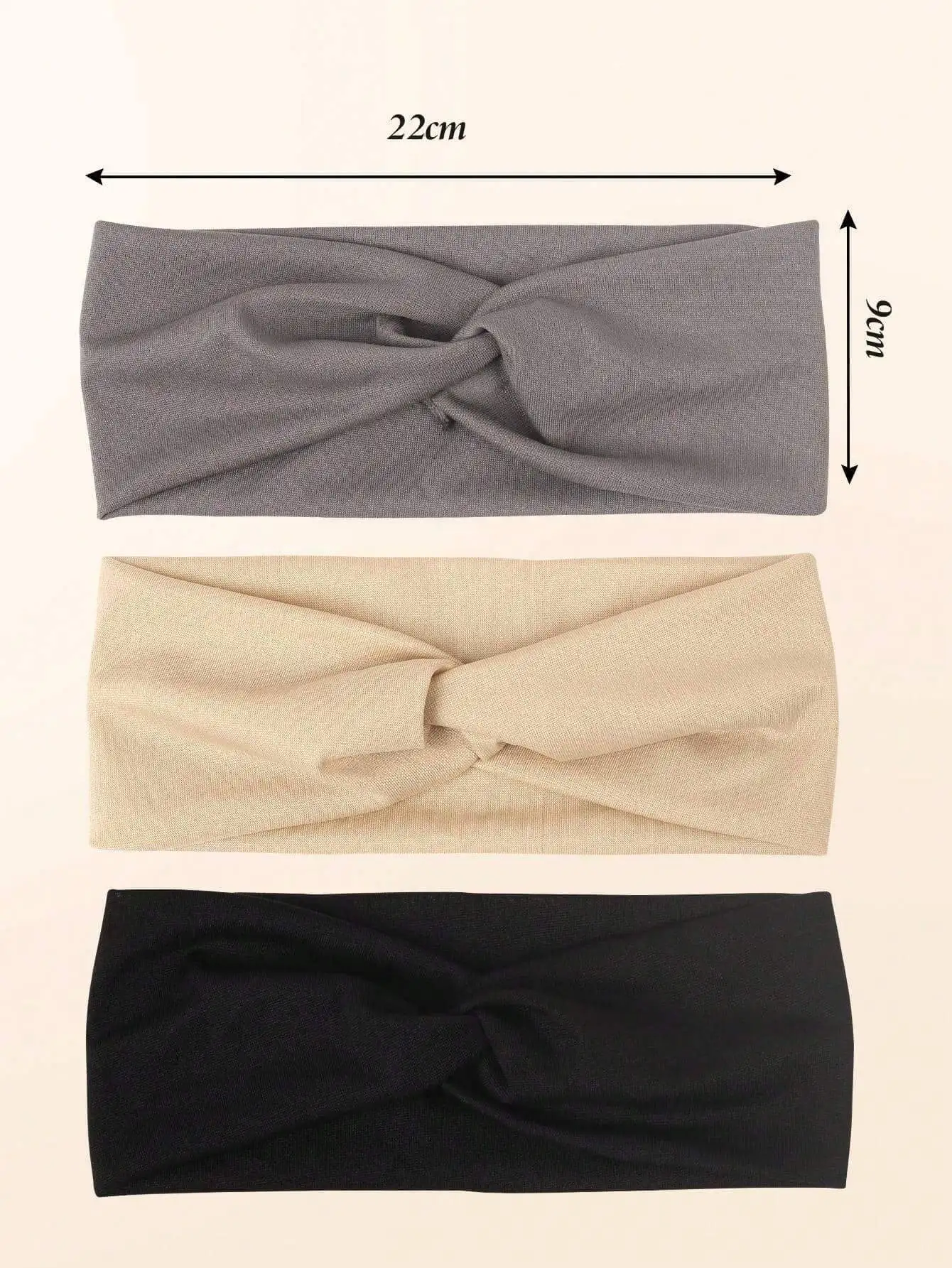 

4pcs Women Solid Stretch Twist Headband Sports Hair Band Casual Gym Turban Sweatband