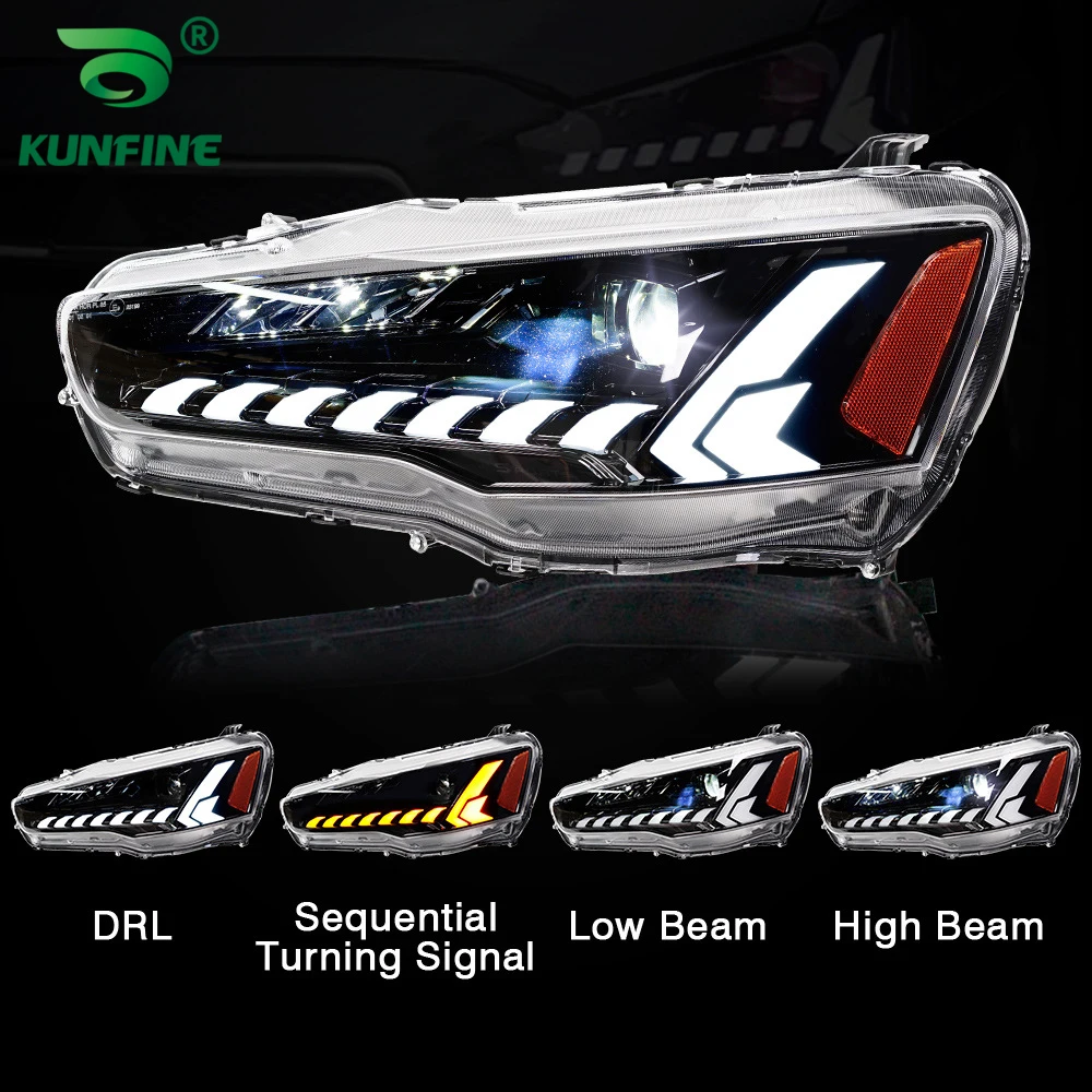 Pair of Car Styling Car Headlight Assembly For MITSUBISHI GRAND LANCER EVO-X 2008-2018 LED Head Lamp Car Tuning Light Parts Plug