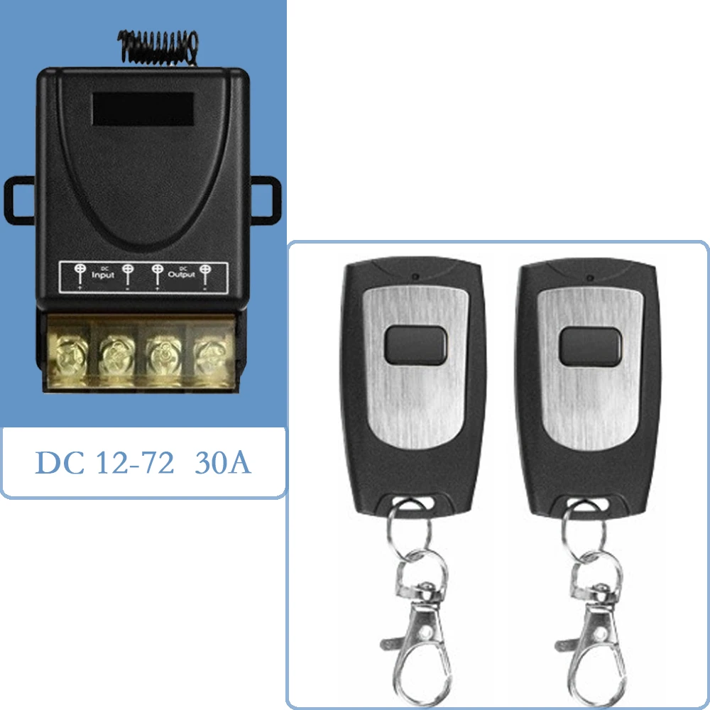 Wireless ON-OFF Switch DIY Device RF433 Remote Control High-power 30A Wide Voltage DC12-72V