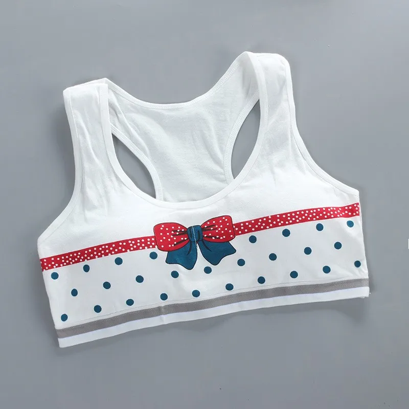 Teens Girls Sports Bra and Panties Set Cute Puberty Gym Wireless Underwears Teenage Student Briefs Children Traning Bra Vest Top