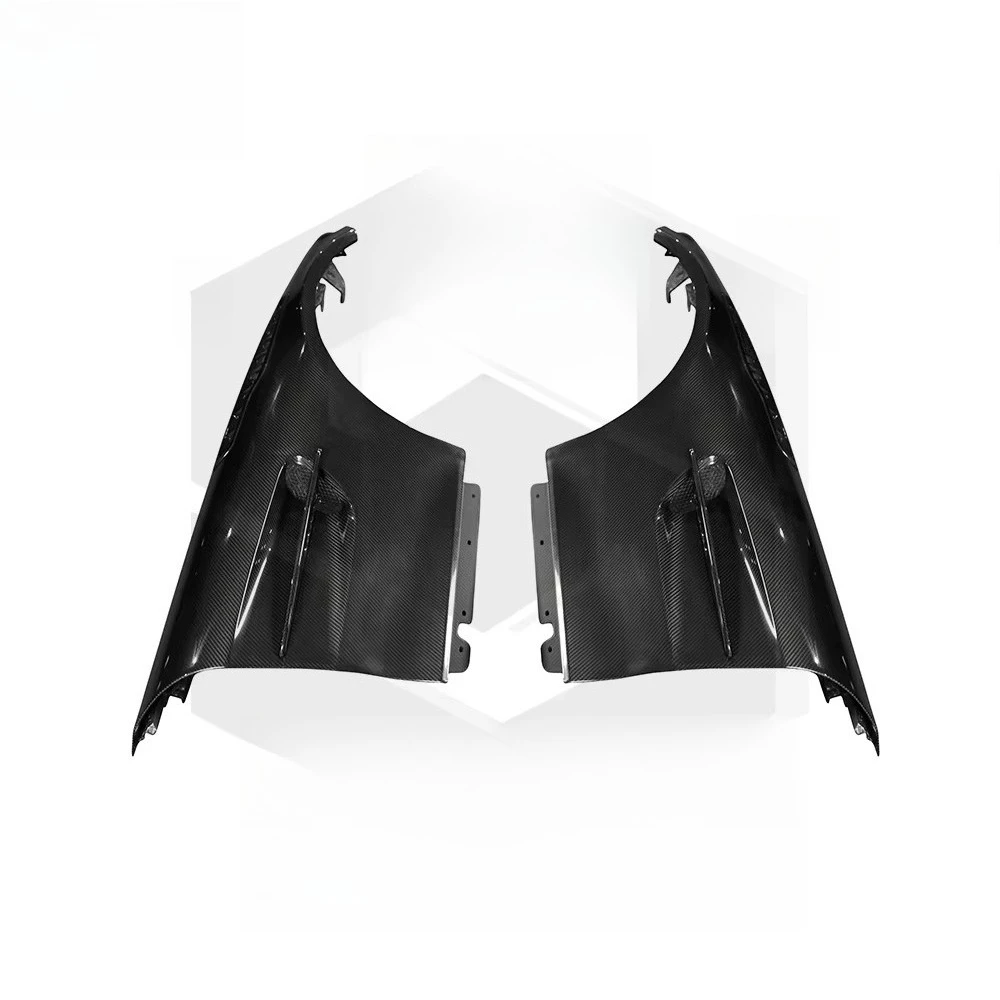 Dry Carbon Fiber PRO Style High Polished 3D CNC Milled Autoclave Cured Car Front Mudguards   GT Upgrade Fenders