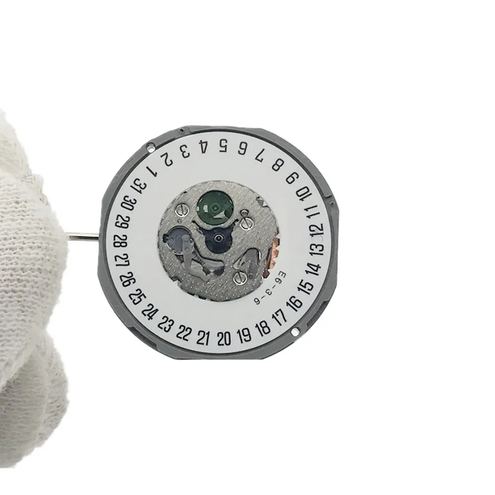 

Механизм для кварцевых часов с 3 стрелками для Miyota 1M12 Day At 3/6, механизм для часов с белым циферблатом и регулирующим стержнем, аксессуары для часовщиков