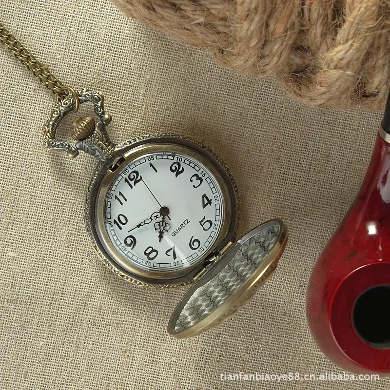 8843Chinese fashion watch retro style pocket watch large double eagle wings fins pocket watch