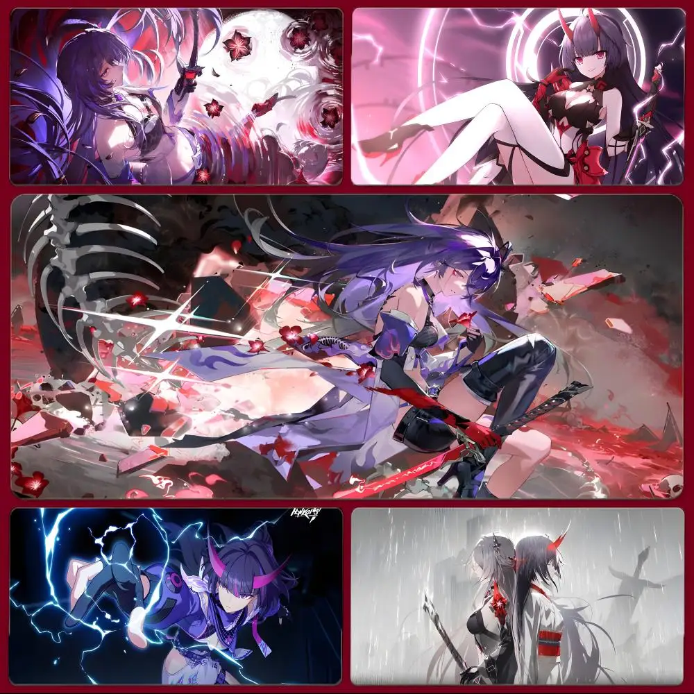 game action H-Honkai Impact 3rd Mouse Pad Large Gaming Mousepad with Stitched Edges Thickened Desk Mat PC