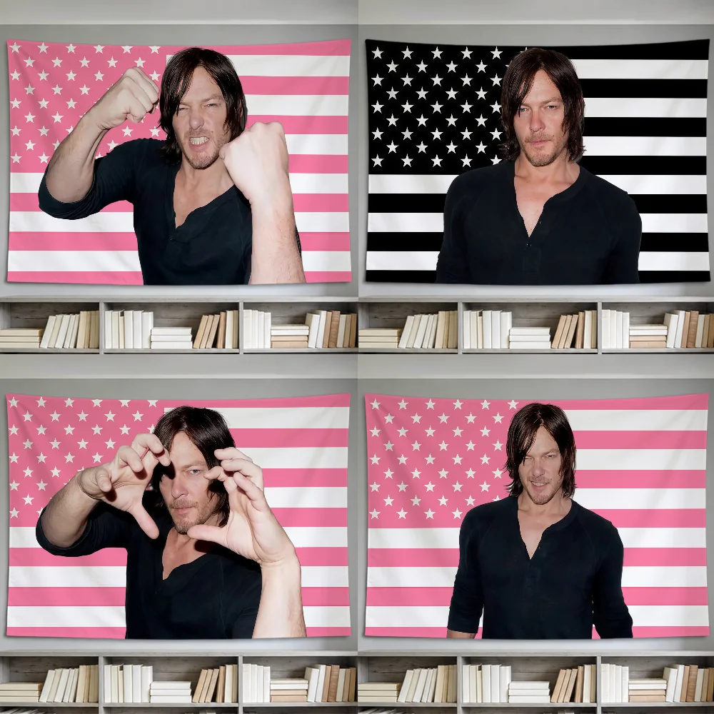 Actor N-Norman Reedus Cool Fun Flag For Room Dorm Party Hogar Bedside Living Room Wall Hanging Garden Decor Banner Gift