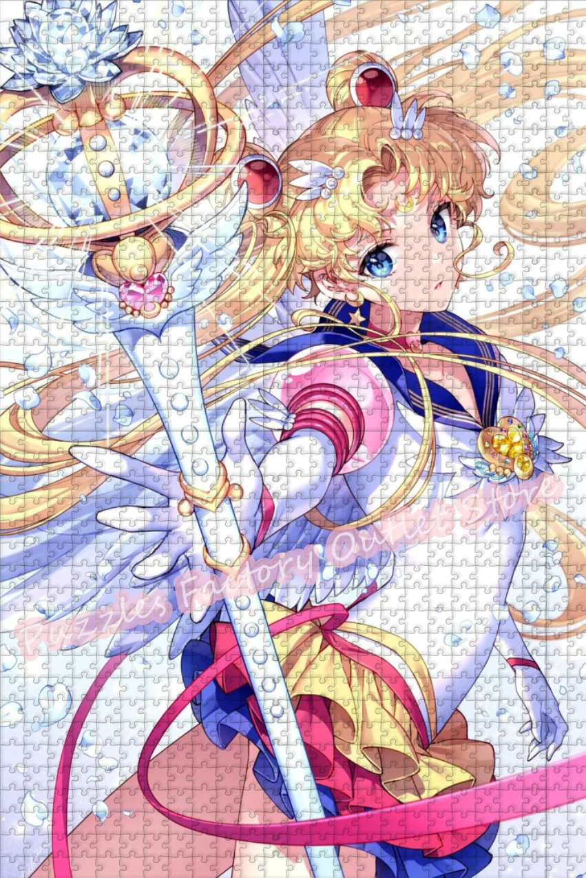 Puzzles Anime Py Sailor Moon pour enfants, dessin animé, beauté, fille, impression, jeu intellectuel, jouets, cadeaux, 300 pièces, 500/1000 pièces