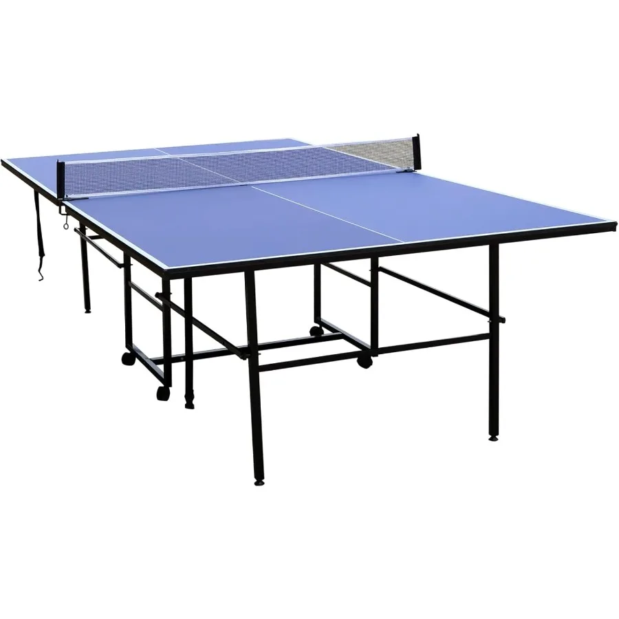 

Portable 4.5FT/6FT/9FT Foldable Ping Pong Table Compact Space-Saving Design Indoor Outdoor Multi-Use Table Tennis Table for Tee