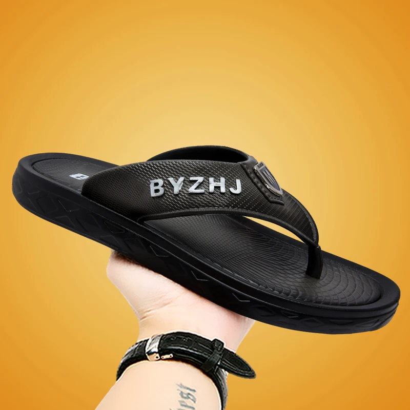 Men\'s Slippers Quick Dry Leather Fashion Breathable Flip Flops Man Beach Casual Shoes Outdoor Slipper Summer Men\'s Sandals Mules