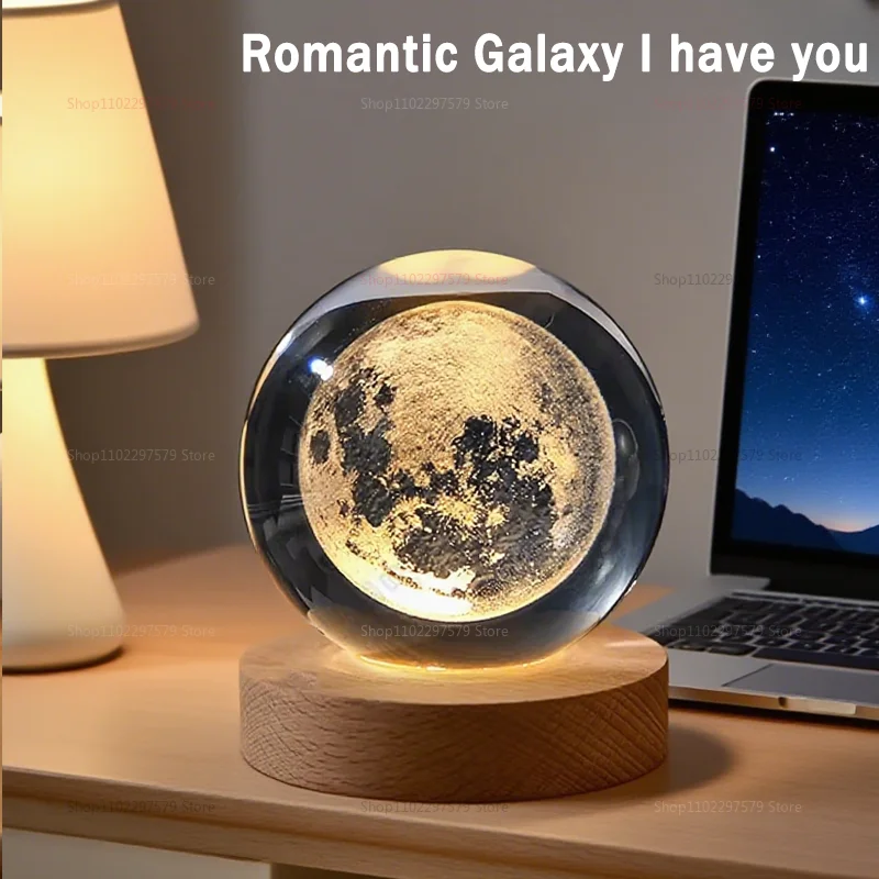 الإبداعية متوهجة كريستال الكرة سطح المكتب زخرفة السماء المرصعة بالنجوم ليلة ضوء حالمة جو هدية عيد ميلاد للأصدقاء ديكور المنزل