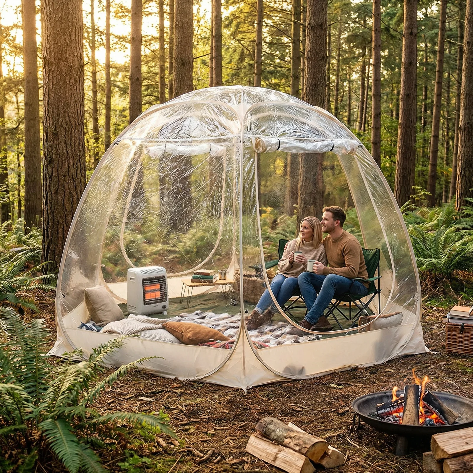Transparent Bubble House Pop Up PVC Clear Tent Compact 360 Panoramic View Quick Setup Outdoor Shelter for Camping Beach Travel