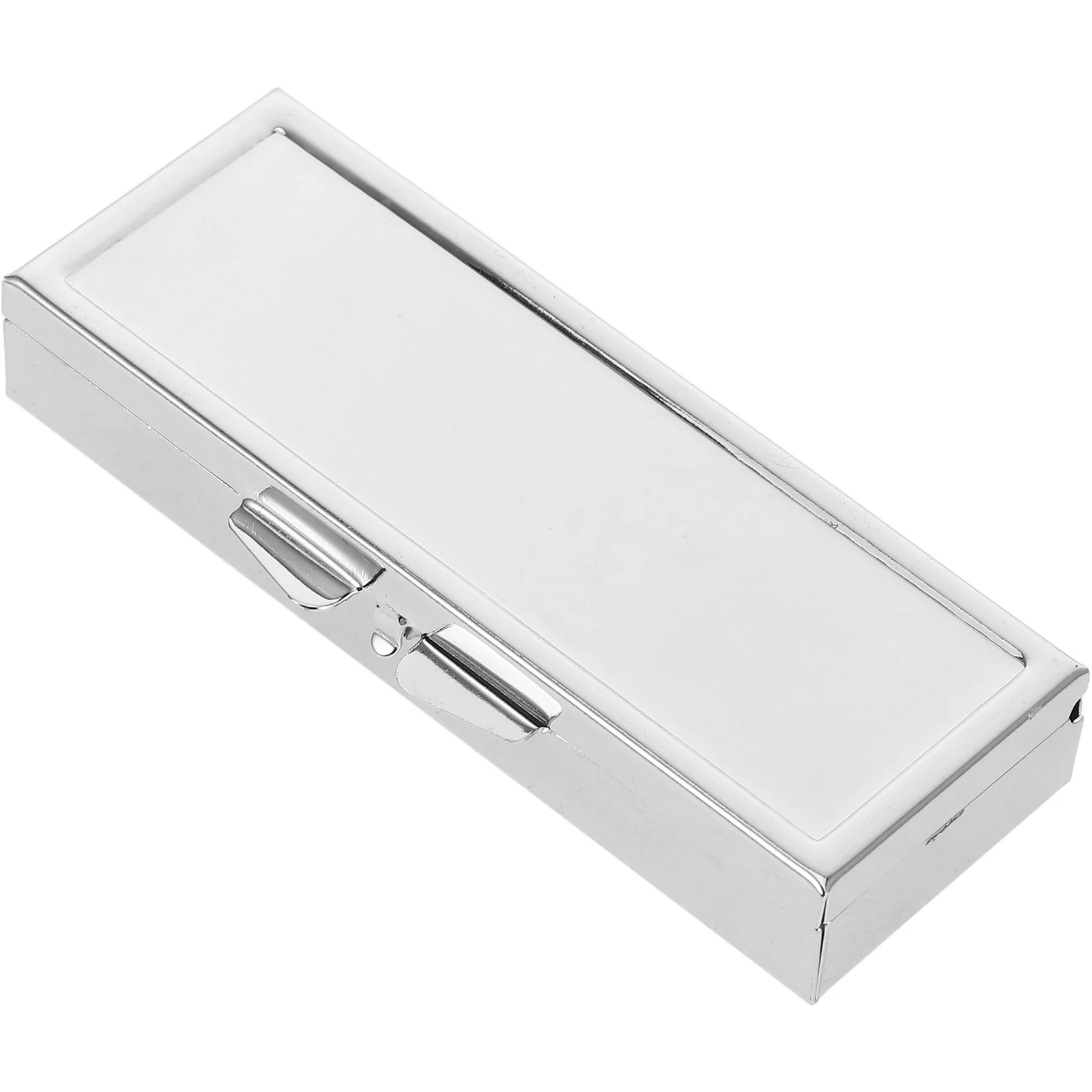 

Medicine Box Keychain Stainless Steel Portable 6 Compartments Candy Case Organizer Waterproof Durable for Travel Emergency