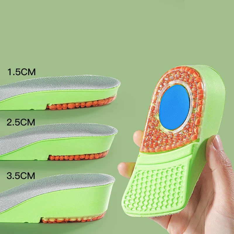 

PU Silicone Popcorn Height-increasing Pad Shock-absorbing Sports Arch Support Invisible Inner Height-increasing Insoles