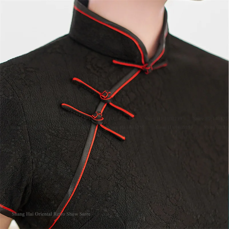 Plus Size 3XL 4XL Cheongsam Tops Chinese Traditional Mandarin Collar Tang Style Shirt Coat Lace Chinese Style Women Qipao Blouse