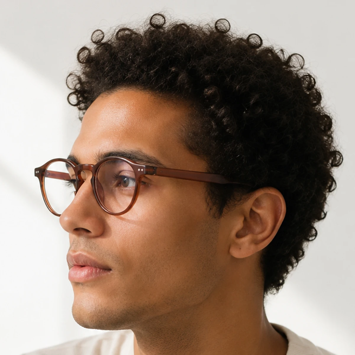 1 Pair of Men's Full-Frame Round Fashion Glasses, Fresh, Simple, Gentle, Understated, Elegant, Refreshing, and Durable, Men's Non-Prescription Glasses Suitable for Casual Walks and Everyday Wear