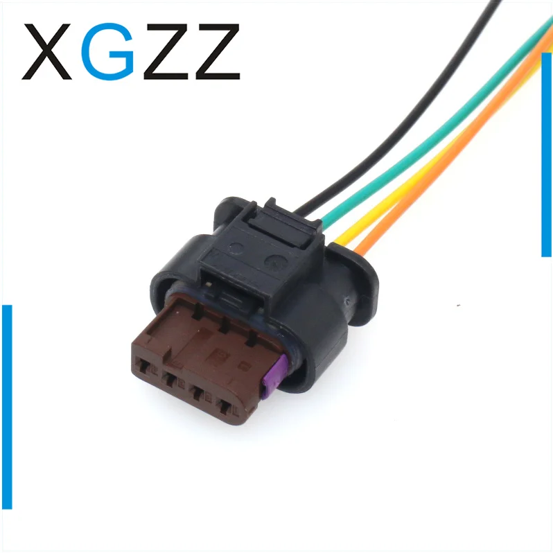 4H0973704B connector compatible with Volkswagen air mass flow meter, electric tailgate intake pressure sensor plug harness 15cm
