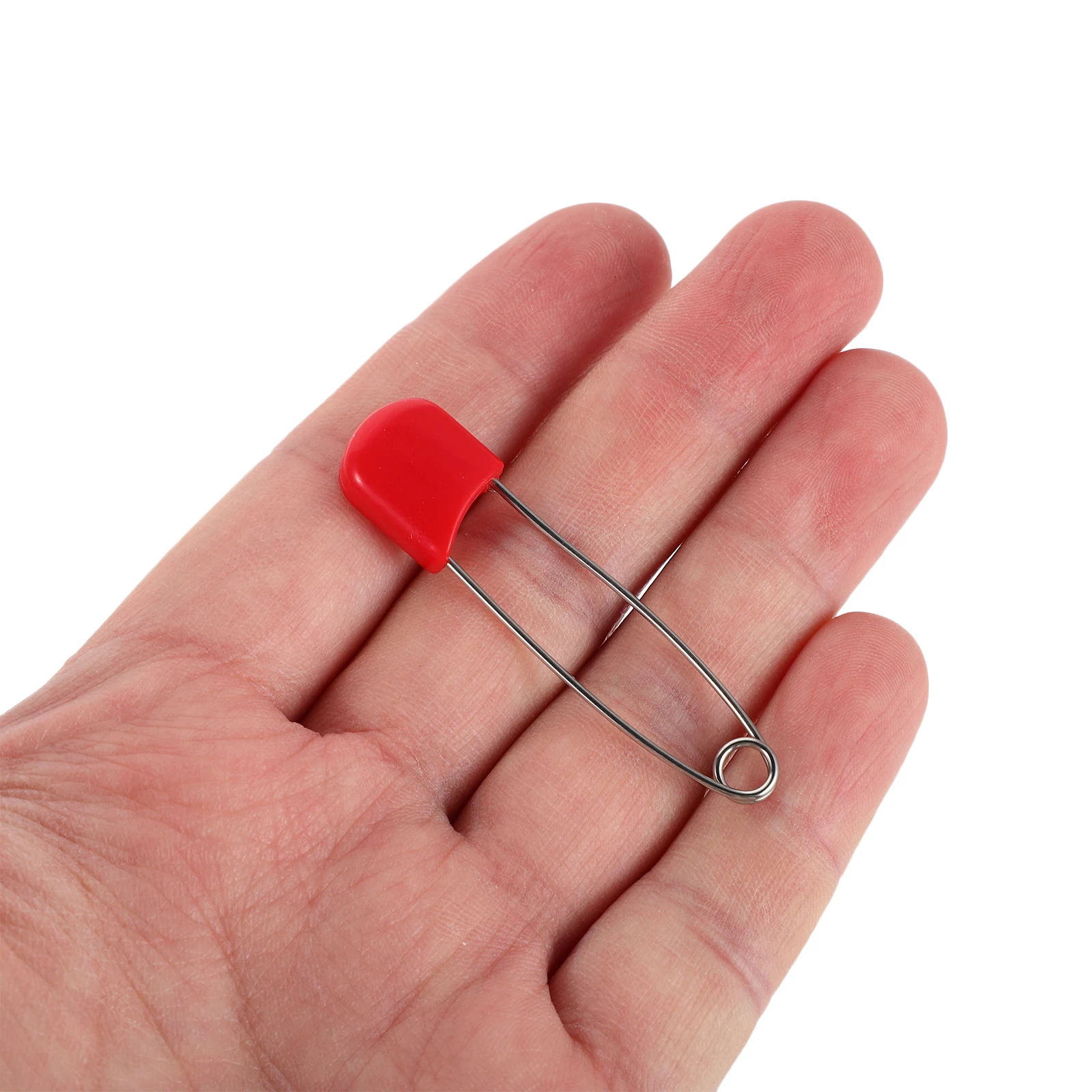 

100pcs Safety Pins Stainless Steel Red Skirt Clips Heavy Duty Blanket Fastening Pins Multi-Function Clothing Sewing Craft