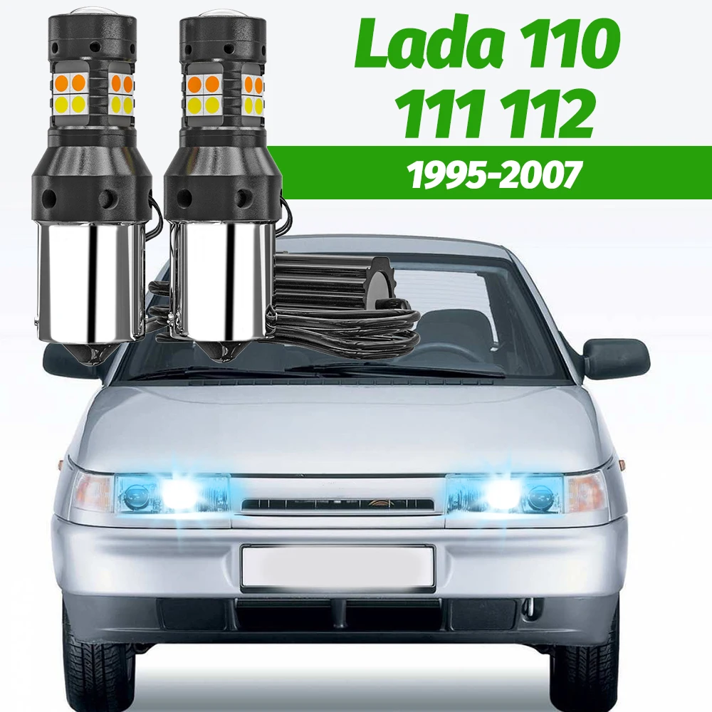 2 Stück Dual-Mode-Blinker + Tagfahrlicht Zubehör LED DRL für Lada 2110 2111 2112