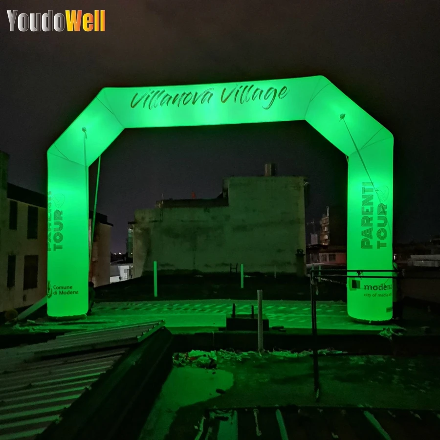 

Customized White Inflatable Light Arch With LED Light Night Activities Advertising Marks