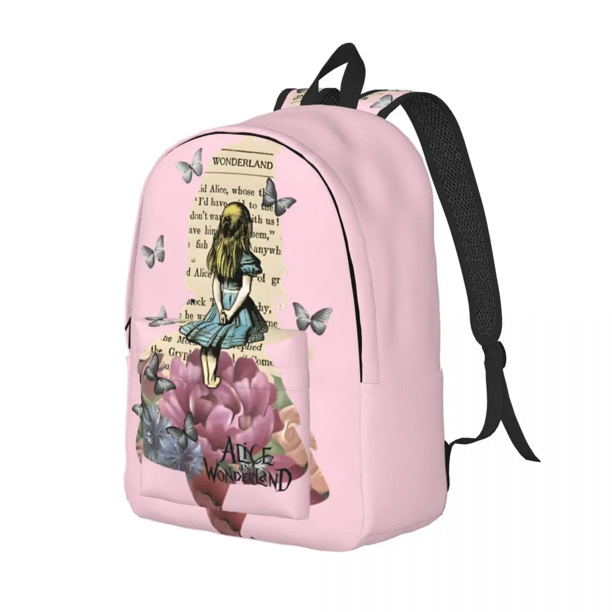 Back To School Gift Alice Zipper Closure Storage Bag Disney Alice in Wonderland Film Portable Boys Kindergarten Bag Hiking