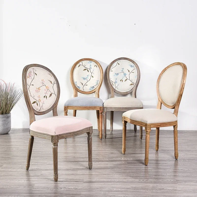 

Стул Country Linen из массива дерева с круглой спинкой, дуб, мягкий