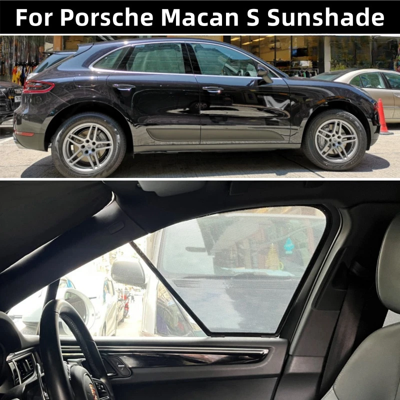 

Солнцезащитная сетка для окон автомобиля PORSCHE MACAN 2014-2024, солнцезащитные экраны для передних и боковых дверей, сетчатая шторка