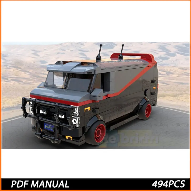 

Конструктор MOC: Техническая машина A-Team, грузовик спецназа, высокотехнологичная полицейская машина для города, игрушка-конструктор для детей, 494 детали