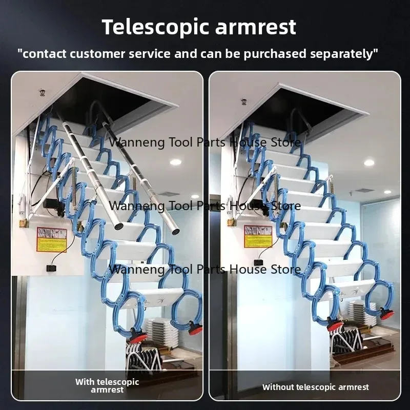 Attic telescopic stair room invisible folding attic special electric remote control stairs