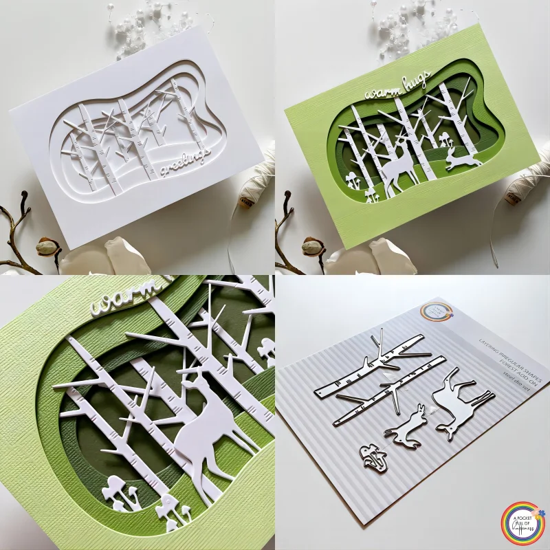 Pochoirs de matrices de découpe en métal pour bricolage, modèle de découpe artisanale, gaufrage décoratif, arbre, cerf, lapin, scrapbooking