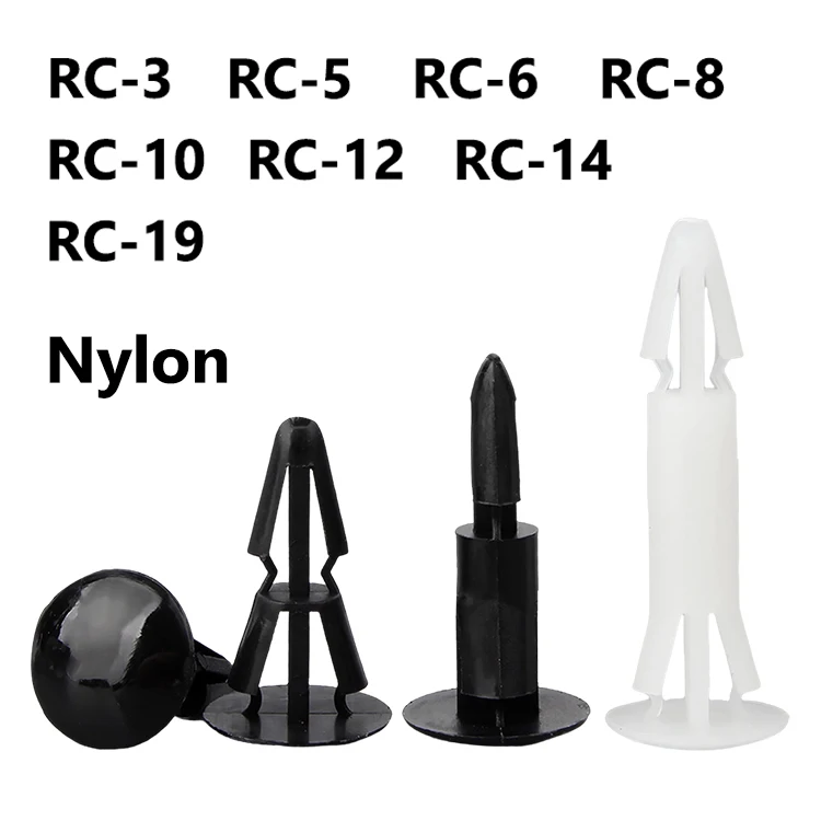 RC Series Nylon Snap-in PCB Standoffs RC-3-RC-19 Push-in Insulated Circuit Board Spacers for Electronics DIY Hardware Fasteners