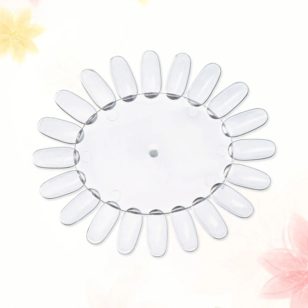 10pcs Sunflower Shaped Transparent Acrylic False Nail Board Nail Tips Nail Polish Display Board Polish Display Practice Wheel (T