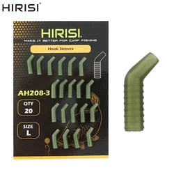 Hirisi 60pcs Carp Fishing Accessories Anti Tangle Sleeves Rubber Fish Hook Sleeves Aligner Fishing Terminal Tackle AH208