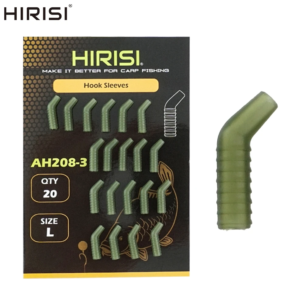 Hirisi 20pcs Carp Fishing Accessories Anti Tangle Sleeves Rubber  Fish Hook Sleeves Aligner Fishing Terminal Tackle AH208