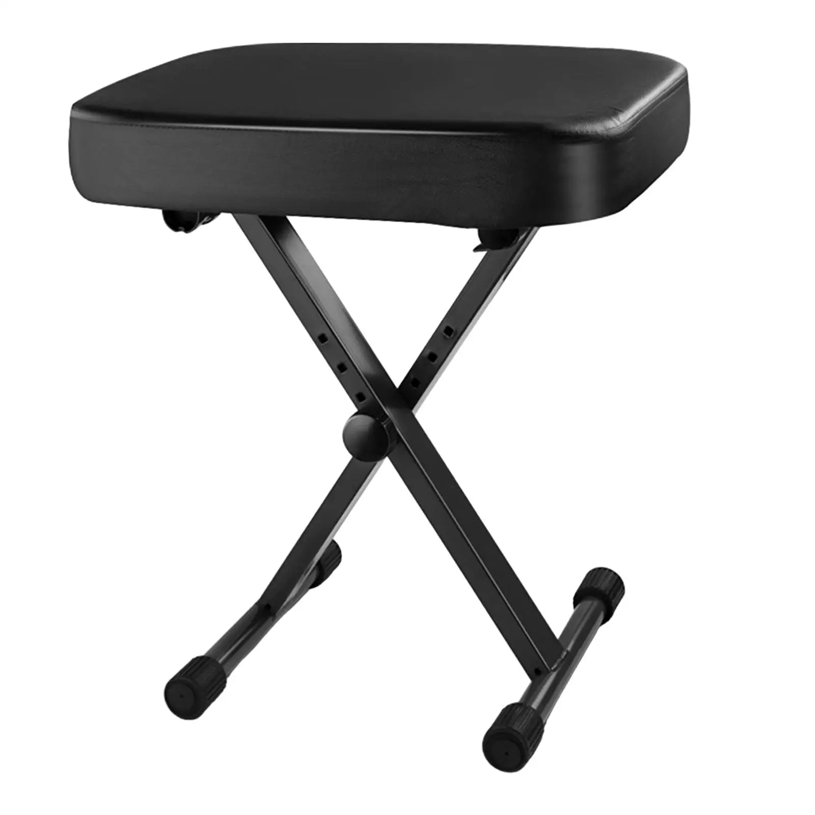 Padded Keyboard Seat Heavy Duty PU Leather Keyboard Bench Foldable Folding Piano Stool for Pipa Guitar Performances Stage Studio