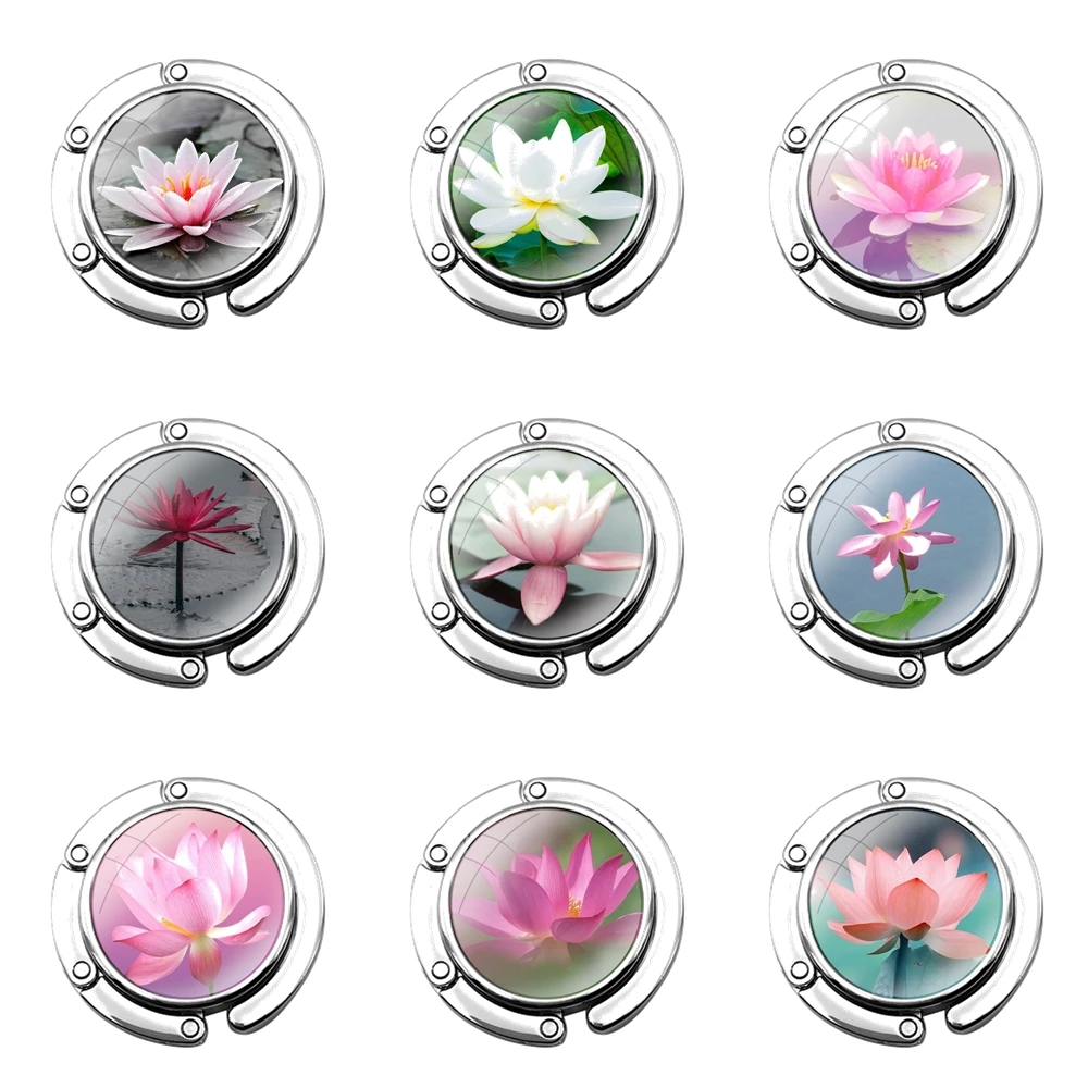 Lotus Flower Foldable Purse Hook for Women's  Table Handbag Storage Folding Decor Table Hook