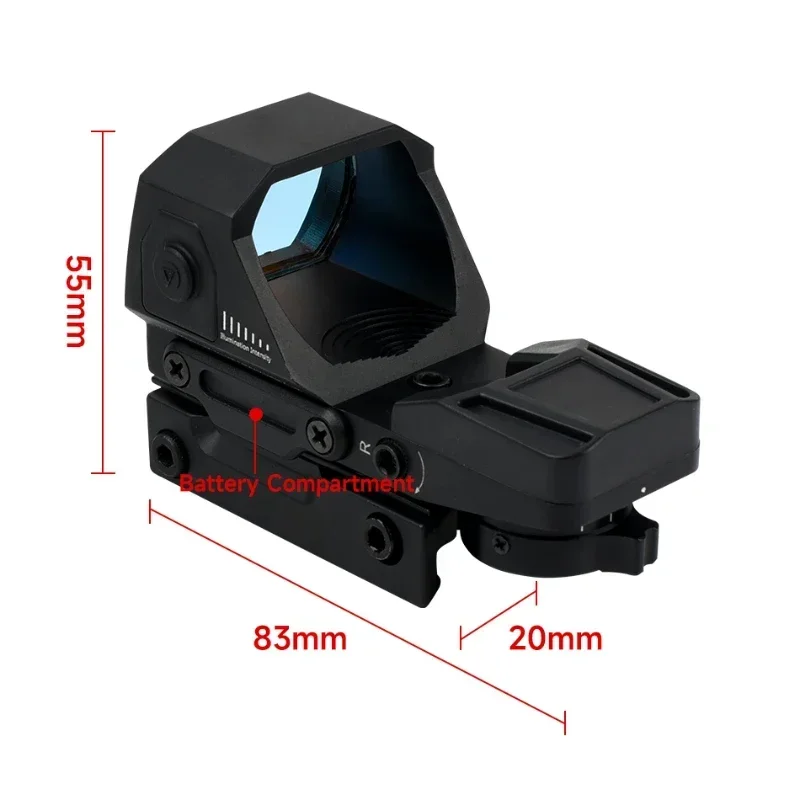 Tactical Red Dot Sight Hunting Optical Scope Compact Riflescope Holographic Dot Sight Adjustable Brightness RifleScope