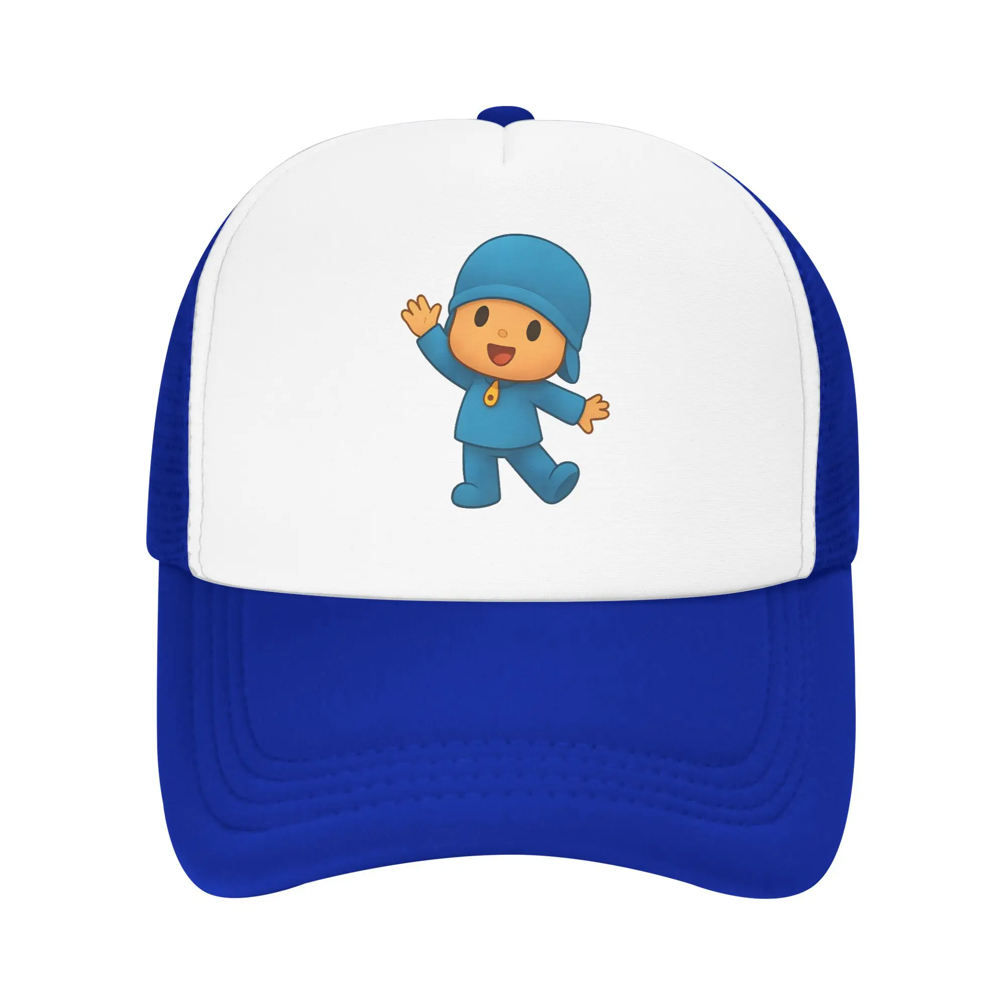 Happy Pocoyoed    greets  Mesh Baseball Caps Unisex Sport Sun Caps Dad Hat Adjustable Polyester Racing Cap Summer Trucker Cap