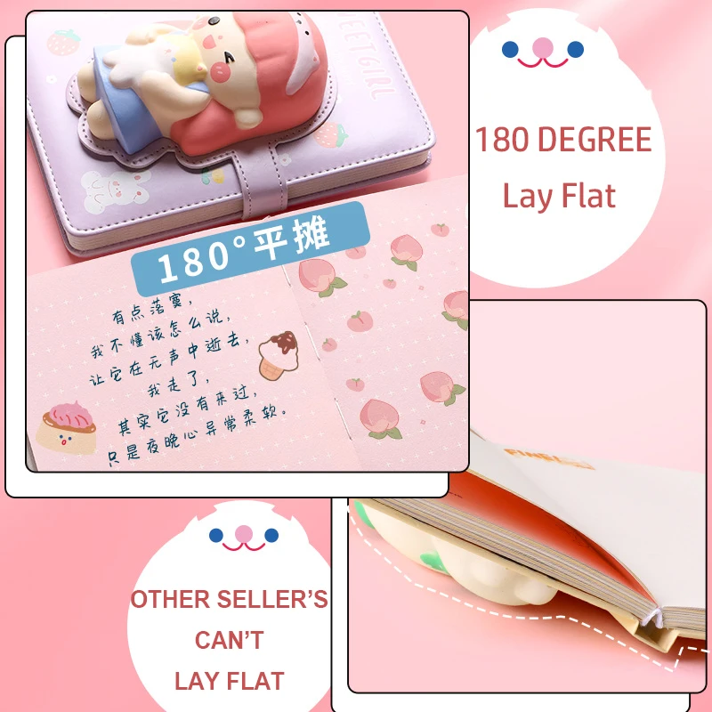 Kawaii Decompression Notebook Diary Agenda блокнот Defter School Planner 3D Color Pages Reliever Stress Note Book Student Gift