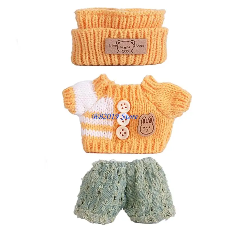 Q0KB سروال سترة من القطيفة لدمية قابلة للجمع مقاس 17 سم سهلة التغيير #1