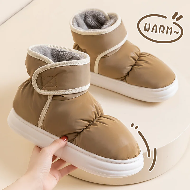 أحذية الثلوج للنساء، أحذية قطنية شتوية جديدة للرجال، أحذية شتوية قطيفة مضادة للانزلاق ومقاومة للماء