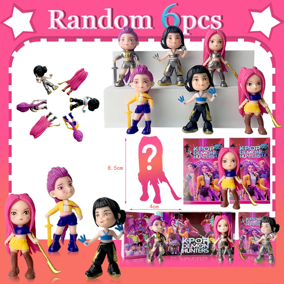 

6 шт./компл. Фигурка «Охотники на демонов», неосновная детская фигурка Animados Rumi/Mira/Zoey, фигурка Sound PVC Decoración escritori