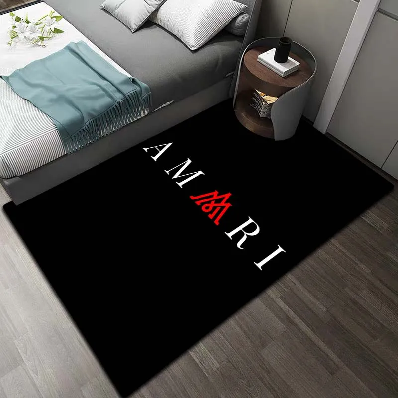 2025 جديد A-Amiri شعار مطبوعة سجادة كبيرة غرفة المعيشة المنزلي غرفة نوم الديكور اليوغا حصيرة المضادة للانزلاق موضة الممر السجاد هدية