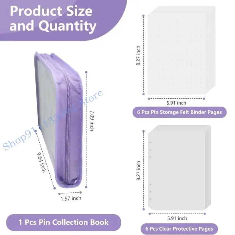 

H9ED Premium Felt Storage Book Commemorative Badge organizers For Collectible Pins Medals Badges Safekeeping And Display