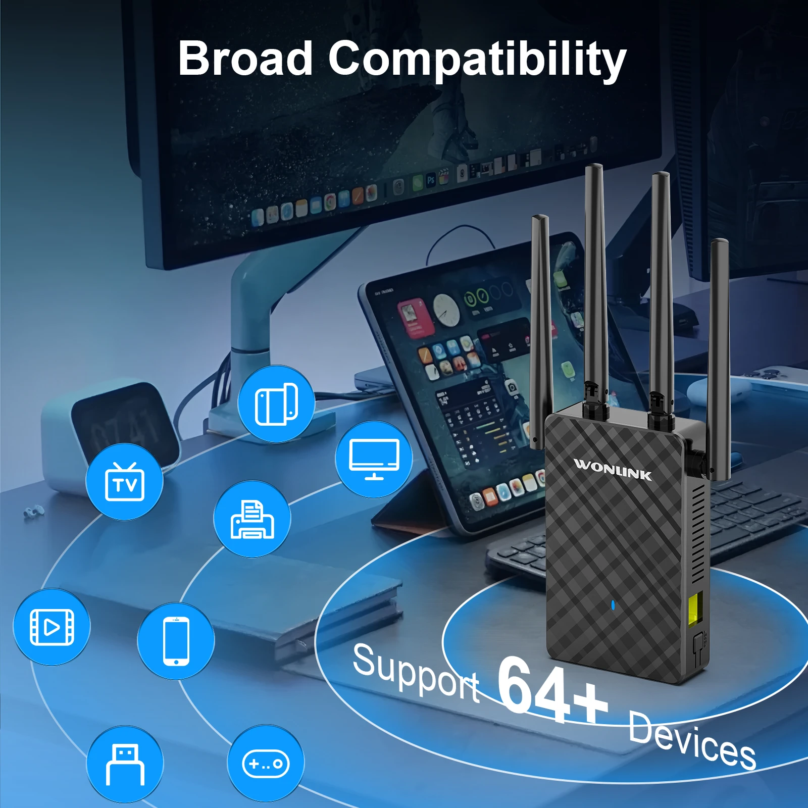 WONLINK 1200 Мбит/с Wi-Fi повторитель 2,4G/5,8G двухдиапазонный беспроводной маршрутизатор 4*3dBi антенны WIFI удлинитель 802.11ac усилитель сигнала Wi-Fi