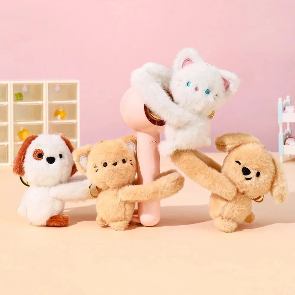 

Backpack Decoration Couple Cartoon Keychains Stickable Kittens Puppies Cat Dog Plush Dolls Plushies Toys Stuffed Animal